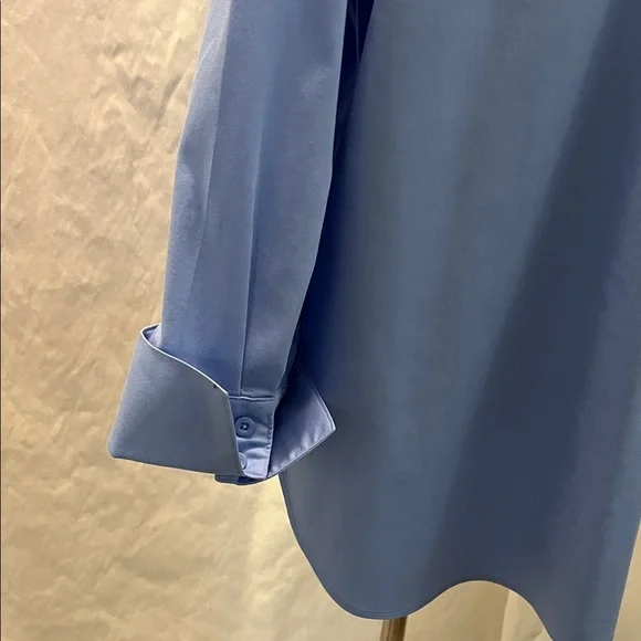 Chicos 3/4 sleeve no iron 2.5 French blue Button-Up Shirt - Picture 4 of 6